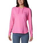 Columbia Womens Sun Trek Hooded Pullover T-Shirt, Wild Geranium Heather, M