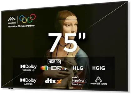 iFFALCON 75-Inch Class QLED 4K Smart TV, Ultra-Slim Picture Frame TV, 144Hz, HDR, Art Mode w/AI Art, Wide Color Gamut, Dolby Vision IQ, Dolby Atmos, Google Assistant Voice Remote(75F75, 2025 Model)