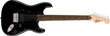 Squier Sonic Stratocaster HT H Electric Guitar, with 2-Year Warranty, Black, Laurel Fingerboard, Black Pickguard