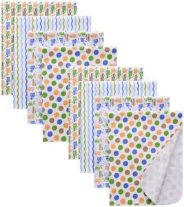 Gina Era Cotton Flannel Receiving Blankets Baby 8 Pcs, Baby Swaddle Blankets, Baby Flannel Blanket 30 X 30 Inch for Boy Girl (Style-4)