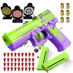 Soft Bullet Toy Gun, Upgrade Fidget Gun Pistol Toys Guns, 12 Shell ejecting Soft Bullet Blaster with 40 Bullets for Boys (Cyberpunk)