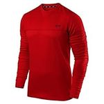 TCA Element Mens Workout Gym Clothing Long Sleeve Running Top for Men - High Risk Red, XXL