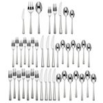 DANSK Bistro Cafe 43-Piece Flatware Set, 5.85 LB, Metallic