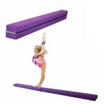 Dripex 210 cm Folding Gymnastics Training Balance Beam for Children, Faux Suede Beam for Exercise Gym at Home, violet