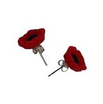 Red Poppy flower stud earrings. Poppy flower. Poppy earrings.