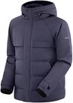 Orolay Men's Down Jacket with Adjustable Hood Navy Medium