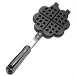 Non-Stick Waffle Maker Pan Heart Shape Waffle Iron 2-Slice Belgian Waffle Maker Press Plate Kitchen Baking Tool for Sandwich Toaster, Breakfast Gas Stove 13.19 x 5.51in Aluminum