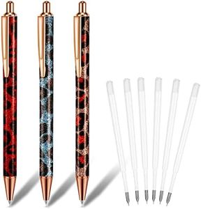 3 Pcs Air Release Weeding Tool Pin Pen with 6 Pcs Tool Pen Refills Glitter Weeding Pen for Vinyl Weeding Retractable Pinpoint Pen Leopard Print Craft Vinyl Tool for Car Craft Vinyl Projects