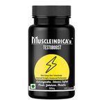 MuscleIndica's TestoBoost, Ashwagandha, Shatavari, Safed Musli, Gokshura and Mulethi, For Rapid Muscle Strength & Athletic Performance, 60 Capsules, 500mg