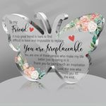 Spiareal Friends Gifts for Women Friendship Bestie Plaque for Female Best Flower Sister Gift Christmas Birthday Thank You Gift for Women Acrylic Friendship (Meaningful Style)