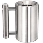 6 kg/13.2 lb Heavy Coffee Mug Challenge 304 Stainless Steel Dumbbell Cups Silver Overweight Sports Water Cup for Fitness Training Arm Strength Prank Gift Home Gym Workout Equipment-3.3 oz