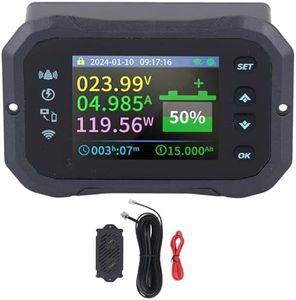 10-100V 100A Battery Monitor with Shunt, Bluetooth Auto Voltmeter Ammeter, Digital Current Voltage Power Energy Meter for Lithium & Lifepo4 Battery, RV, Motorcycle, Golf Cart