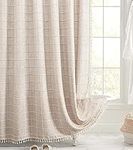 Awellife Beige Boho Shower Curtain 