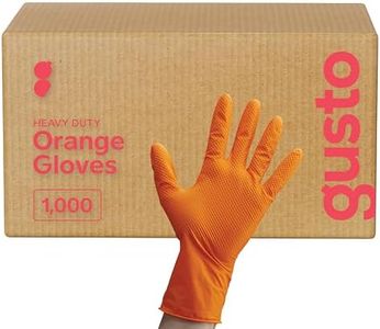 Comfy Package [Case of 1000 8 Mil Disposable Orange Nitrile Gloves Heavy-Duty, Industrial, Diamond Texture - X-Large
