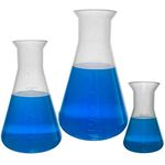 Plastic Erlenmeyer Flask Set - 3 Sizes - 50, 250, and 500ml, Karter Scientific 230C9