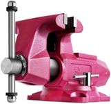Forward Round Bench Vise, 1760 Economic Industrial Vice with 360° Swivel Base, 6" Jaw Width, 7" Max Jaw Opening, 4" Throat Depth 72,000PSI Ductile Iron
