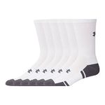 Under Armour Adult Resistor 3.0 Crew Socks, Multipairs , White/Graphite (6-Pairs) , Medium