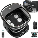 Puboo Collapsible Foot Spa Bath with Heat, Remote & Timer, 16 Massage Balls, Support Rods – Heated Pedicure Soaking Tub for Stress Relief,Great Father's Day Gift for Dad