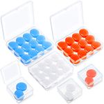 21 Pairs Ear Plugs for Sleeping Soft Reusable Moldable Silicone Earplugs Noise Cancelling Earplugs Sound Blocking Ear Plugs with Case for Swimming, Concert Airplane 32dB NRR (White, Blue, Orange)