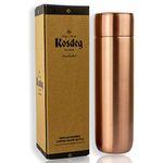 Kosdeg Copper Water Bottle 0.5L / 17oz - Vintage Modern Design - An Ayurvedic Copper Vessel - Drink More Water, Lower Your Sugar Intake And Enjoy The Health Benefits Immediately…