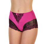 Angelina Women's High Waist Boxer Briefs with Lace Accent Detail, 6-pack Multicolored Floral Lace, XL