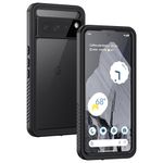 Lanhiem Pixel 8 Pro Case, IP68 Waterproof Dustproof Shockproof Case with Built-in Screen Protector, Full Body Rugged Protective Cover for Google Pixel 8 Pro, Black/Clear