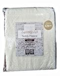 LB Luxury Fleece Duvet Cover Set, Fitted Sheet, Pillow Cases Teddy Warm Cozy Single Double King Super King Size (Double Duvet Cover Set, Cream)