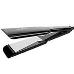 K&K Wide Hair Straighteners, Touch Screen Digital LCD Display Straightener 3D Floating Titanium Plate Keratin Flat Iron, 50-232 C Adjustable Temperature 8.7ft 360 Swivel Cord Auto Shutoff UK Plug