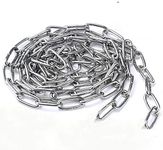 KAIISSA 304 Stainless Steel Chain Strong Bright Heavy Duty Steel Welded Chain Links for Fence Hanging, Walking The Dog Chain, Swing Chain, Drying Clothes Chain Maximum Load 200kg, 4MM - 1 Meter