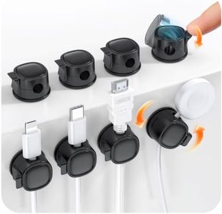 8 Pack Rotatable Cable Clips Cord Organizer,Desk Cable Management Accessory,Cord Clips,Adhesive USB Wire Holder Keeper Organizer for Home Office Desk Phone Car Wall Desktop Nightstand cable organizer