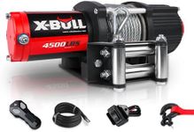 X-BULL Winch 4500LBS Steel Cable Electric Winch with Roller Fairlead, Wired Handle and Wireless Remote,Easy to Install