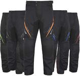 All Season Motorcycle Pants Men Motocross Offroad Overpants Touring Adventure Dual Enduro Waterproof CE Armor (Orange, Waist 30"-32" Inseam 34")