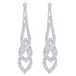 Sparkling Rhinestone Cluster Chandelier Braided Long Dangle Teardrops Earrings Party Prom Dress(CA)