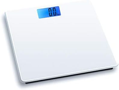 Digital Electronic Bathroom Scale Bath Scales Body Weight 180KG Backlit Display 28x28cm Weight Management White