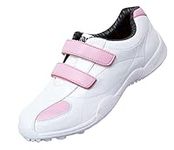 PGM Women's Golf Shoes Waterproof Spikeless with Hook and Loop Straps Pink