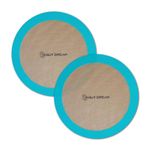 2 PCs Round Silicone Baking Mats for 10 inch Cake Pan, 10 Inch Cake Mat/Tortilla Press Liner/Pizza Mat/Dough Mat for Cake/Tortilla/Pie/Pizza/Dough/Pastry, Food Grade Non-Stick Reusable