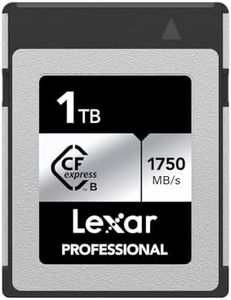 Lexar Professional Silver Series 1TB CFexpress Card, Type B CFe Card up to 1750MB/s Read, CF Card Adopt PCIe Gen3x2, CF Memory Card Compatible with DSLR, Backward with XQD Camera (LCXEXSL001T-RNENG)