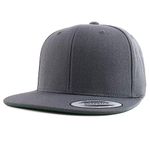 Armycrew Flexfit Oversize XXL Structured Blank Flatbill Snapback Cap, Charcoal, 8