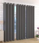 Kiara Creations 2 Piece Room Darkening Thermal Insulated Blackout Curtains for Long Door 8 Feet, Grey