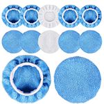 SIQUK 12 Packs Car Polisher Pad Bonnet Set (5 to 6 Inches) Including 10 Packs Microfiber Car Polishing Bonnet and 2 Packs Waxing Bonnet for Car Polisher