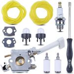 Adefol RY08420A Backpack Leaf Blower Carburetor and Carb Adjusting Tools for Ryobi BP42 RY08420 with Fuel Filter Line Replacement Parts for 308054079 530069247