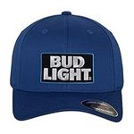 Bud Light Officially Licensed Logo Patch Flexfit Cap (Blue), Large/X-Large