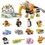 Party Favors for Kids 12 Kinds Animal Figures 294PCS Building Blocks Toys Set, Birthday Party Favors, Loot Bag Fillers, Classroom Prizes Gifts for Kids, Boys & Girls Age 6 7 8 9 10 11 12+