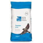 Wild Bird Food for Small Birds, Nutritious Wild Bird Seed Mix with Sunflower Seeds, Rich in Oil, Made in the UK, Suitable for Year-Round Feeding (1.5kg) - RSPB