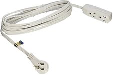 Rocky Mountain Goods Flatline Flat Plug Extension Cord - 3 Prong 3 Outlet - Flat Design for Behind Furniture, Under Rug, Floor Plug, Carpet - Space Saver Safety Design (10 ft, White)