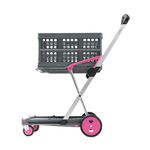 CLAX® Multi use Functional Collapsible carts | Mobile Folding Trolley | Shopping cart with Storage Crate (Pink)