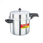 Prestige PDA-10L 10-Liter Deluxe Alpha Induction Base Stainless Steel Pressure Cooker, Small, Silver