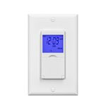 BN-LINK 7 Day Programmable in-Wall Timer Switch for Lights, Fans and Motors, Single Pole and 3 Way (Compatible with SPDT) Both Use, Neutral Wire Required, White(Blue Backlight)