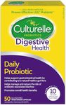 Culturelle Daily Digestive Health Daily Probiotic for Men and Women, With 100% Naturally Sourced Lactobacillus GG Strain, Pharmacist Recommended Gluten Free and Vegan, 50 Count Capsules (Pack of 1)