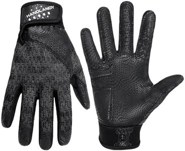 HANDLANDY Baseball Batting Gloves for Adult Youth, Grip Breathable Softball Batting Gloves Fit Men Kids Boys Girls (Raven Black-Adult, Adult X-Large)